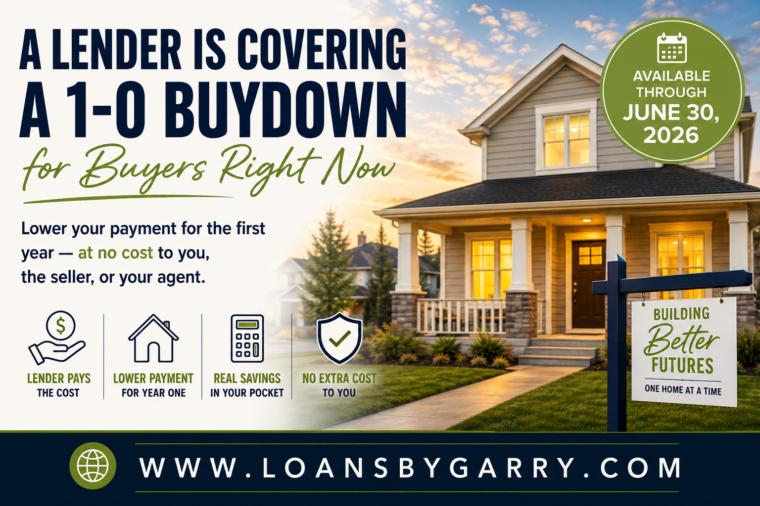 Lender-paid 1-0 buydown